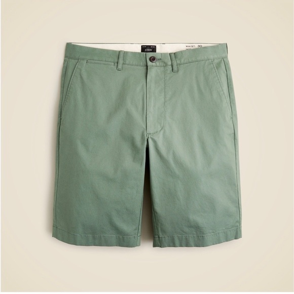 J. Crew Men’s 10.5" Stretch Chino Short Olive Green Flat Front Regular Fit 36” - Picture 1 of 5
